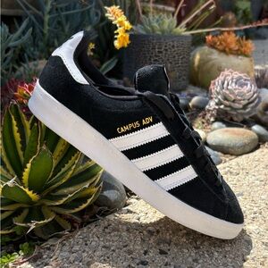 Adidas Campus ADV Black White Suede Sneakers